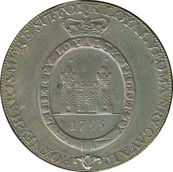 ½ Penny Suffolk - Hoxne / Yeomanry reverse