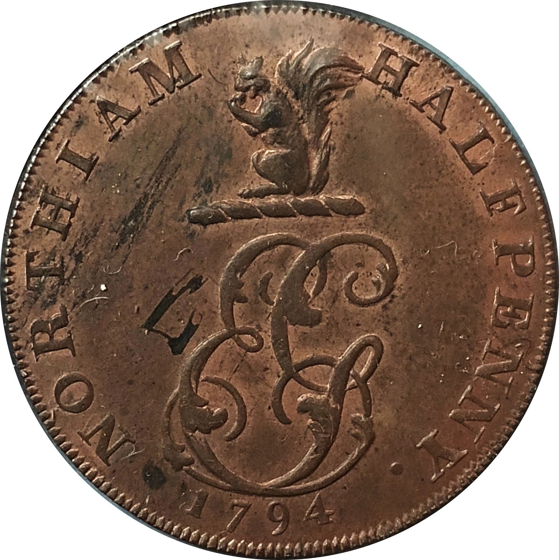 ½ Penny Sussex - Northiam / G. Gilberts reverse