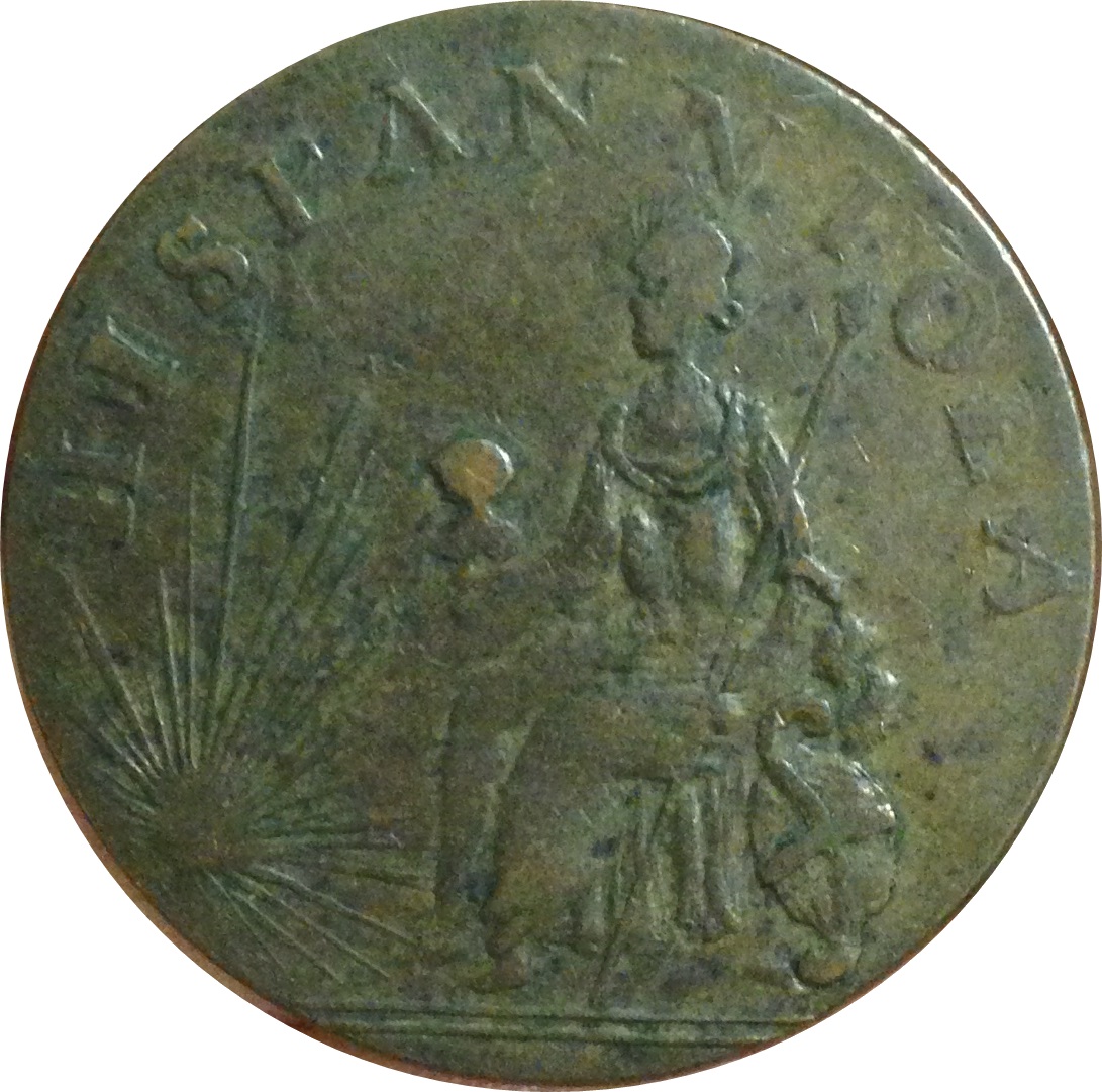 ½ Penny Tvrcvpellerivs - Hispanniola reverse