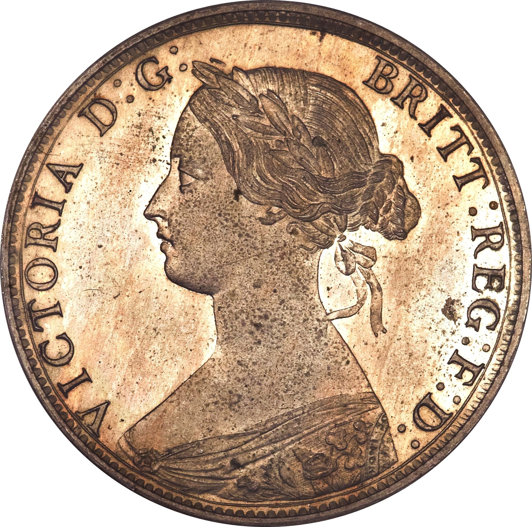 ½ Penny - Victoria 2nd portrait; 1st type obverse
