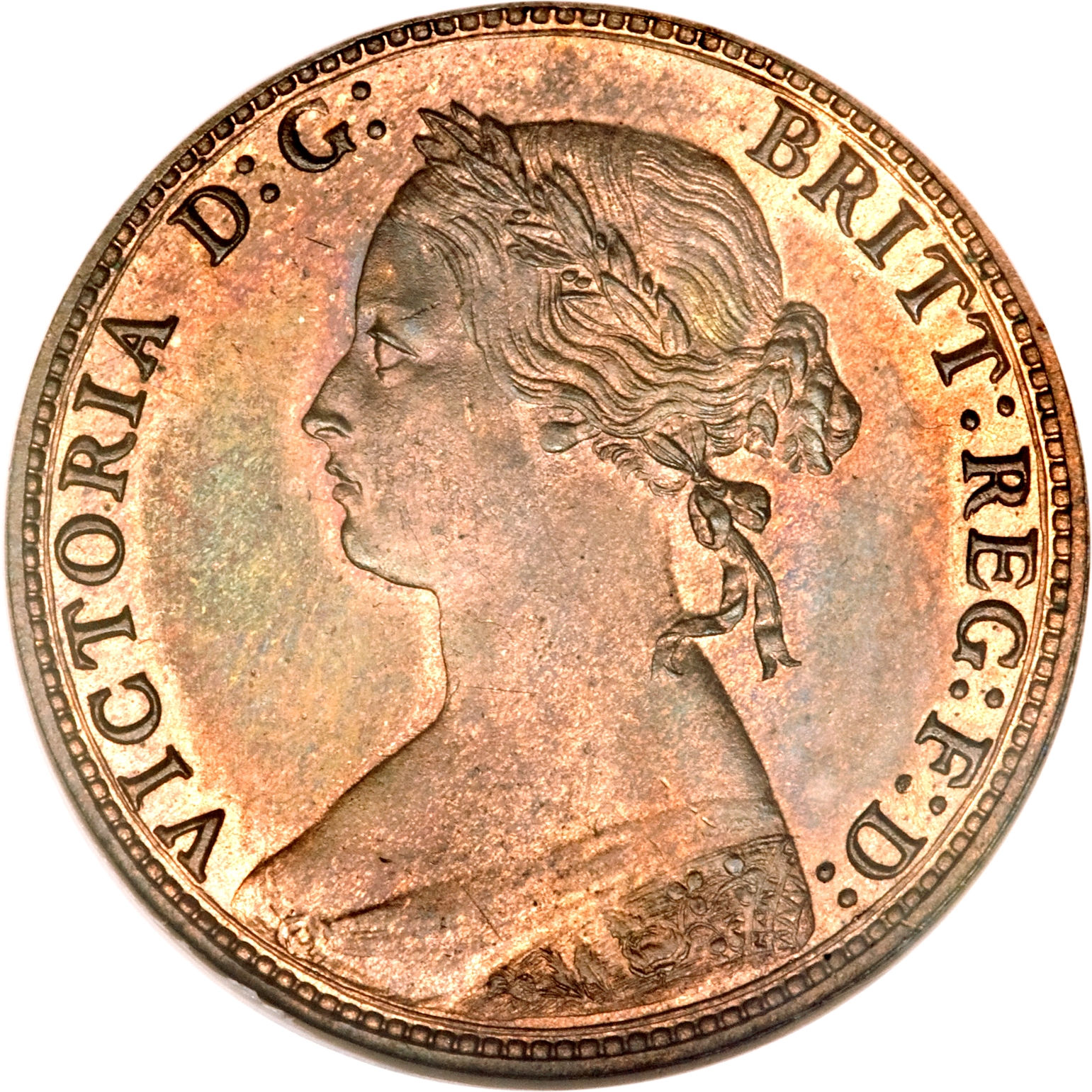 ½ Penny - Victoria 2nd portrait; 2nd type obverse