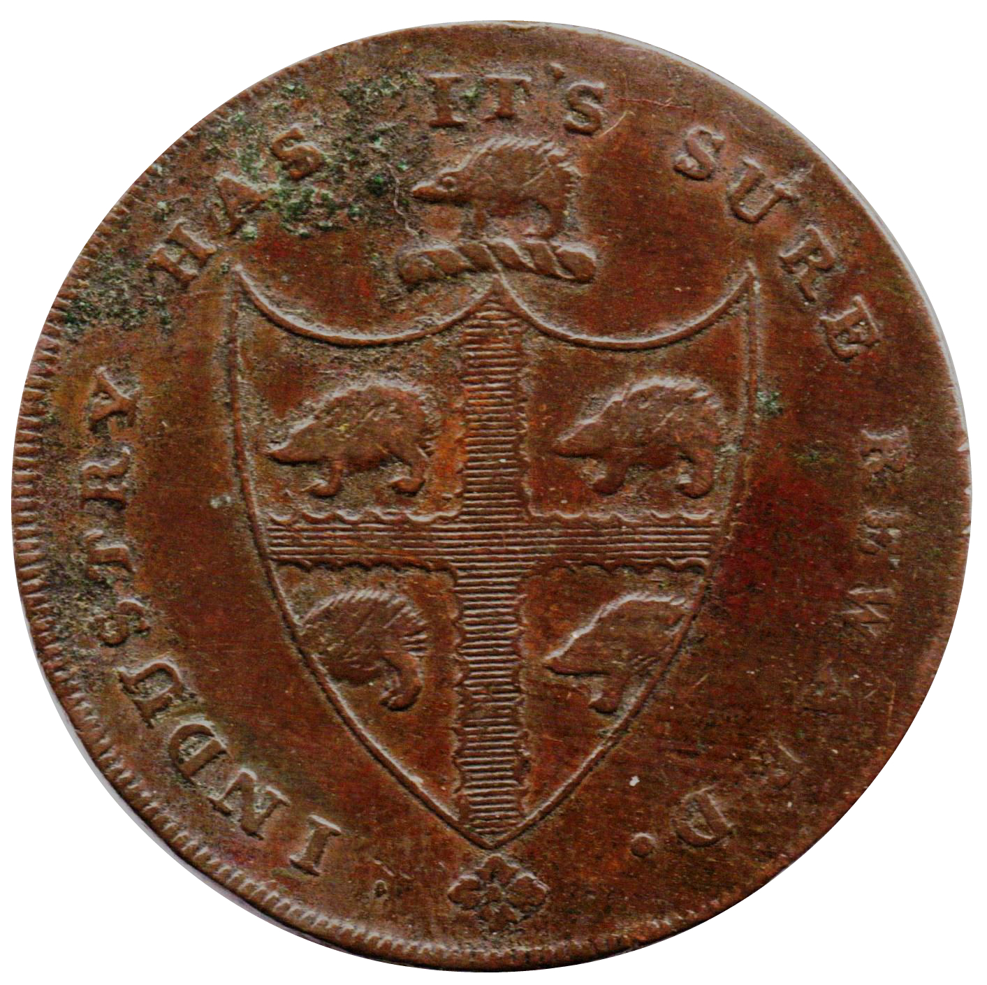 ½ Penny Warwickshire - Birmingham reverse