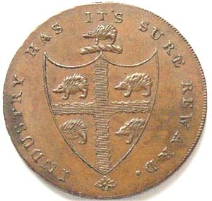 ½ Penny Warwickshire - Birmingham obverse