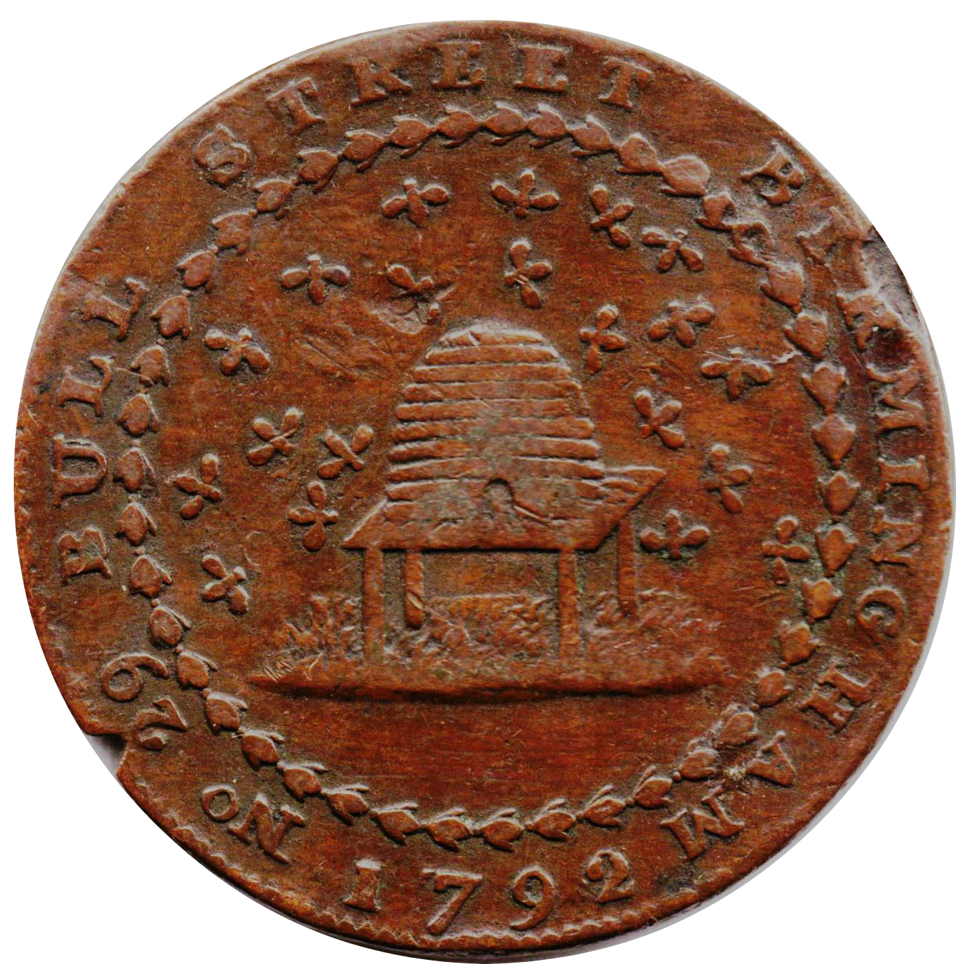 ½ Penny Warwickshire - Birmingham / Donald and Co reverse