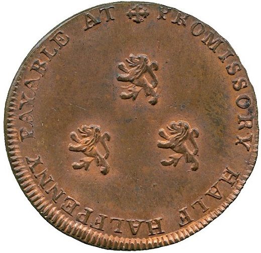 ½ Penny Warwickshire - Birmingham / Johnson reverse