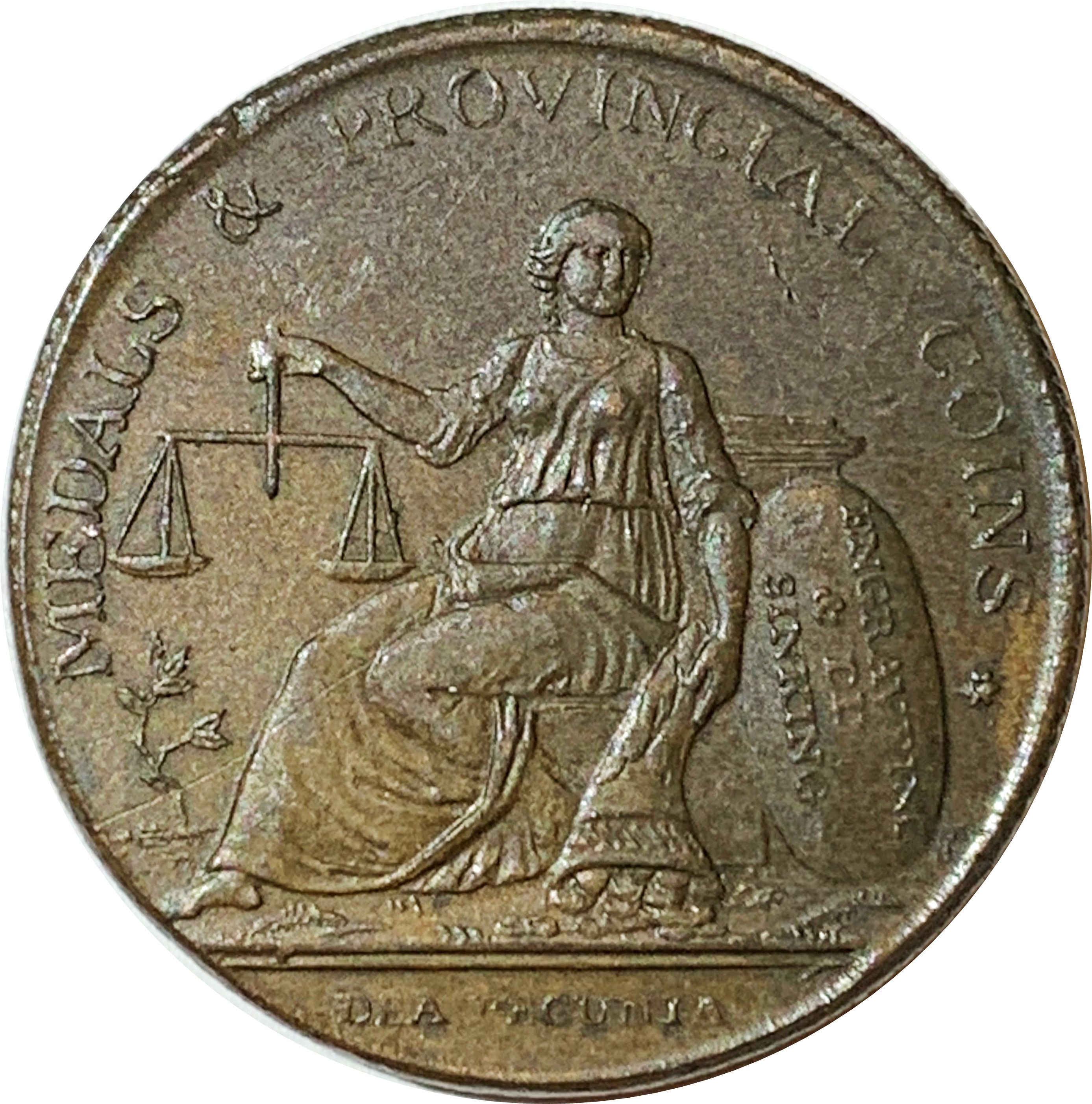 ½ Penny Warwickshire - Birmingham / Lutwyche's obverse