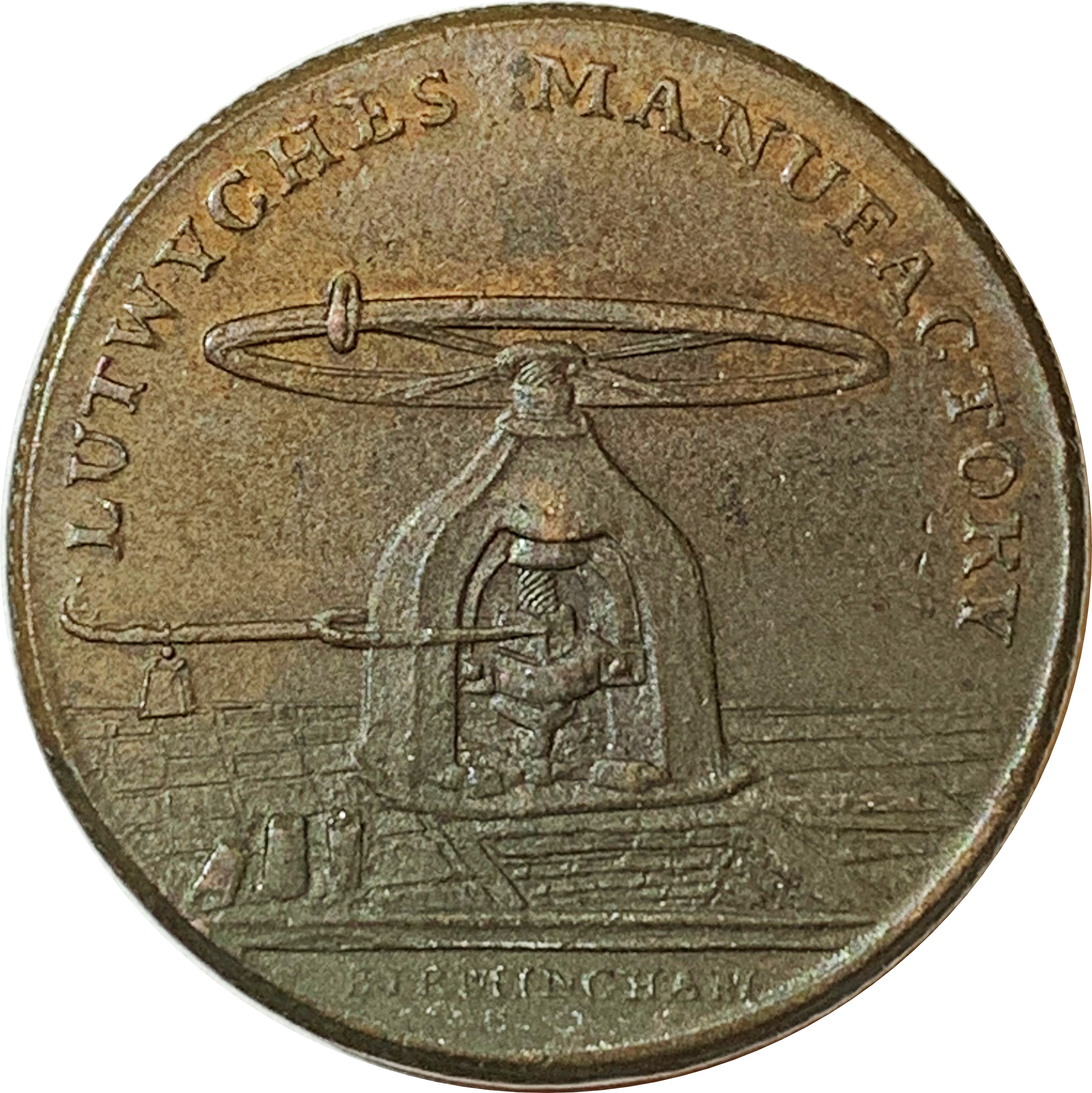 ½ Penny Warwickshire - Birmingham / Lutwyche's reverse