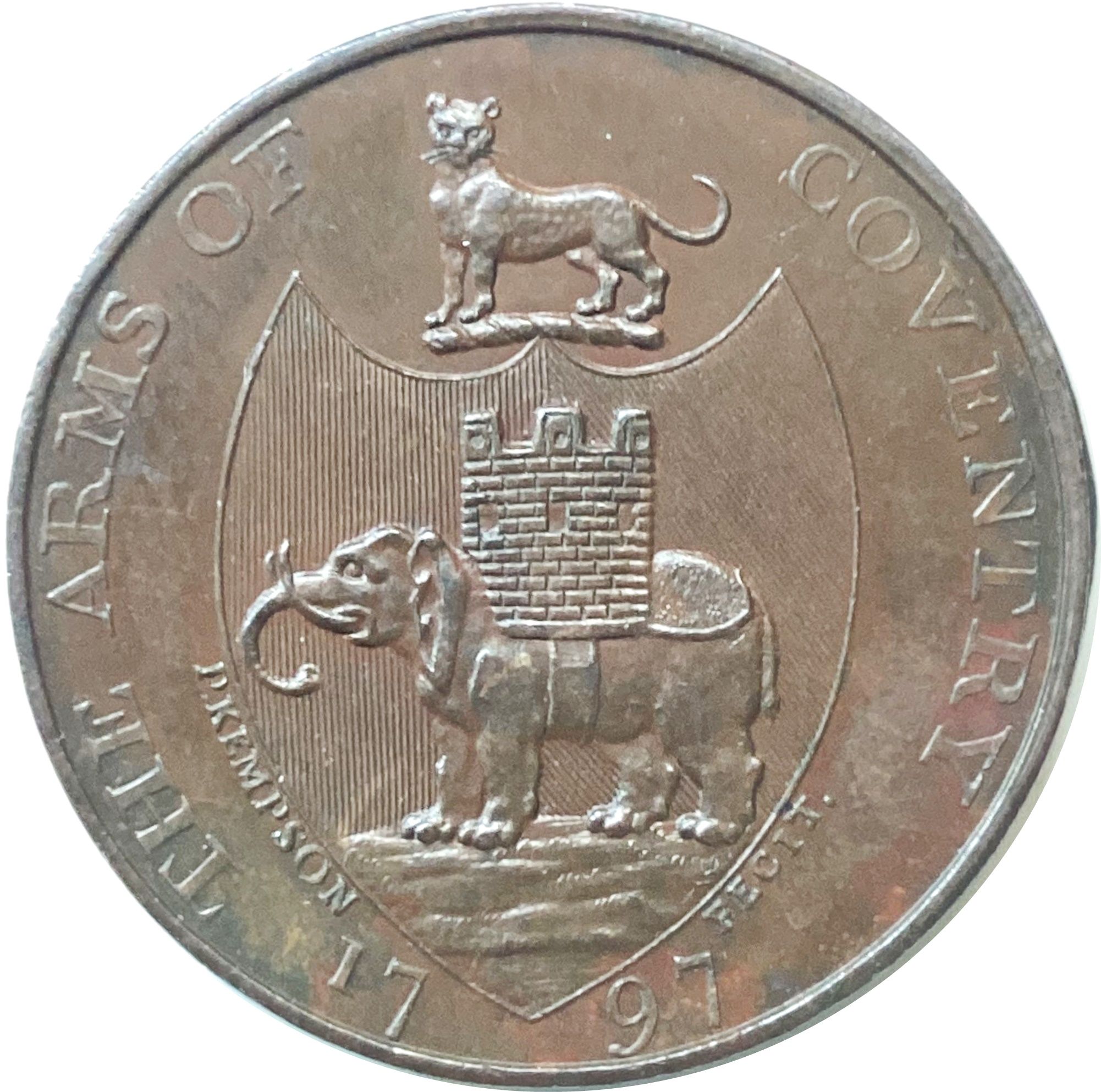 ½ Penny Warwickshire - Coventry / Kempson's reverse
