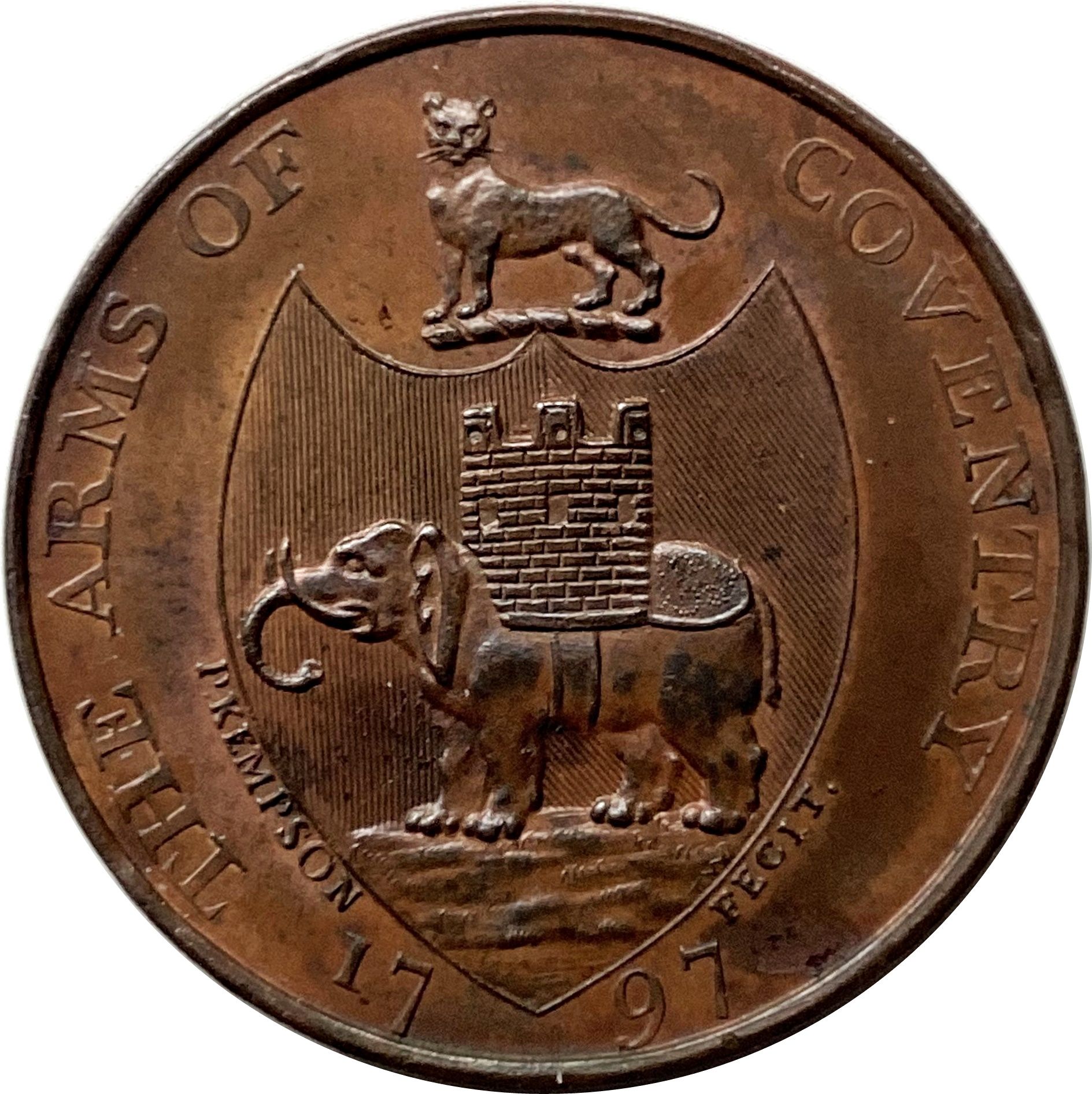 ½ Penny Warwickshire - Coventry / Kempson's reverse