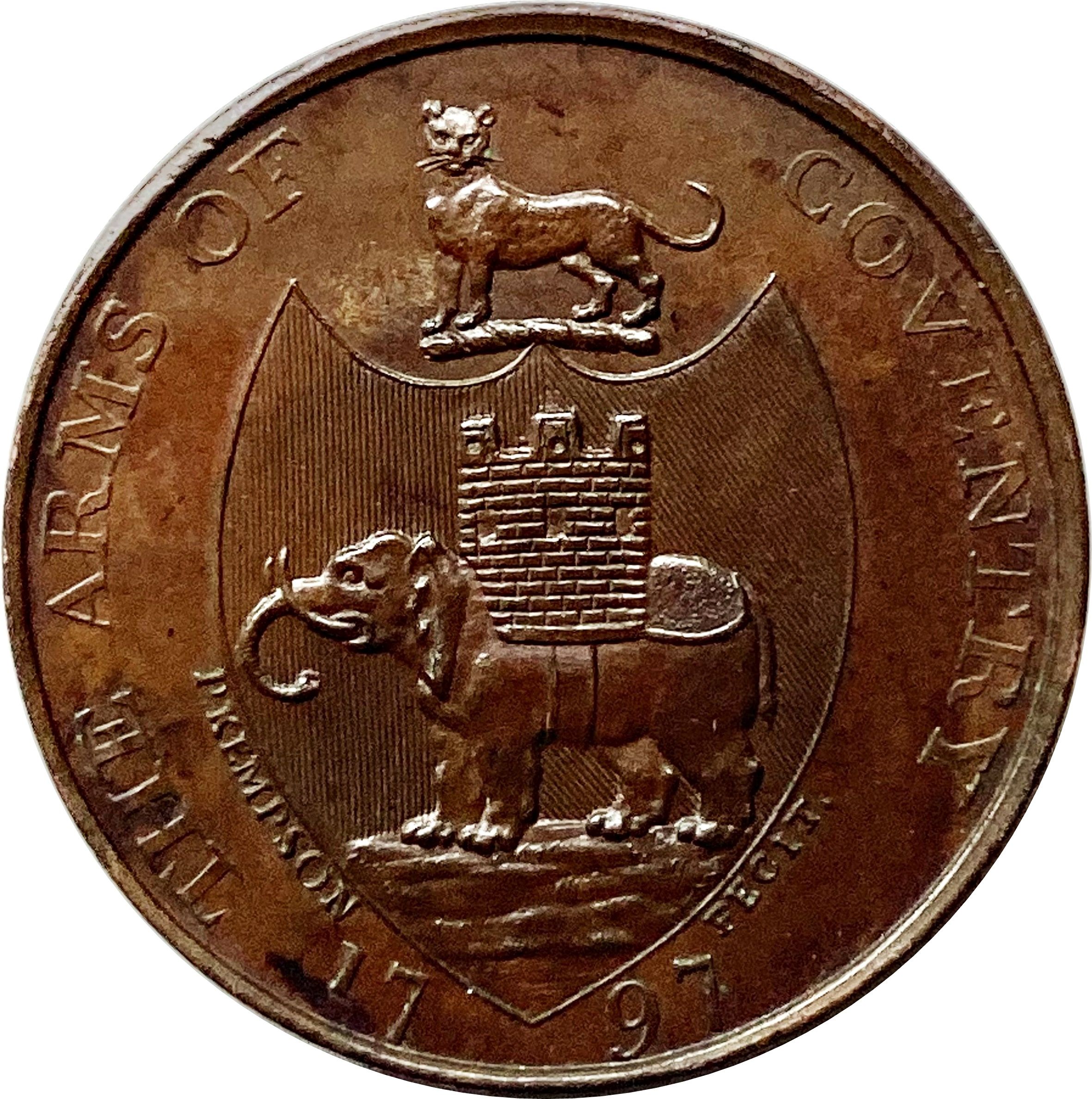 ½ Penny Warwickshire - Coventry / Kempson's reverse