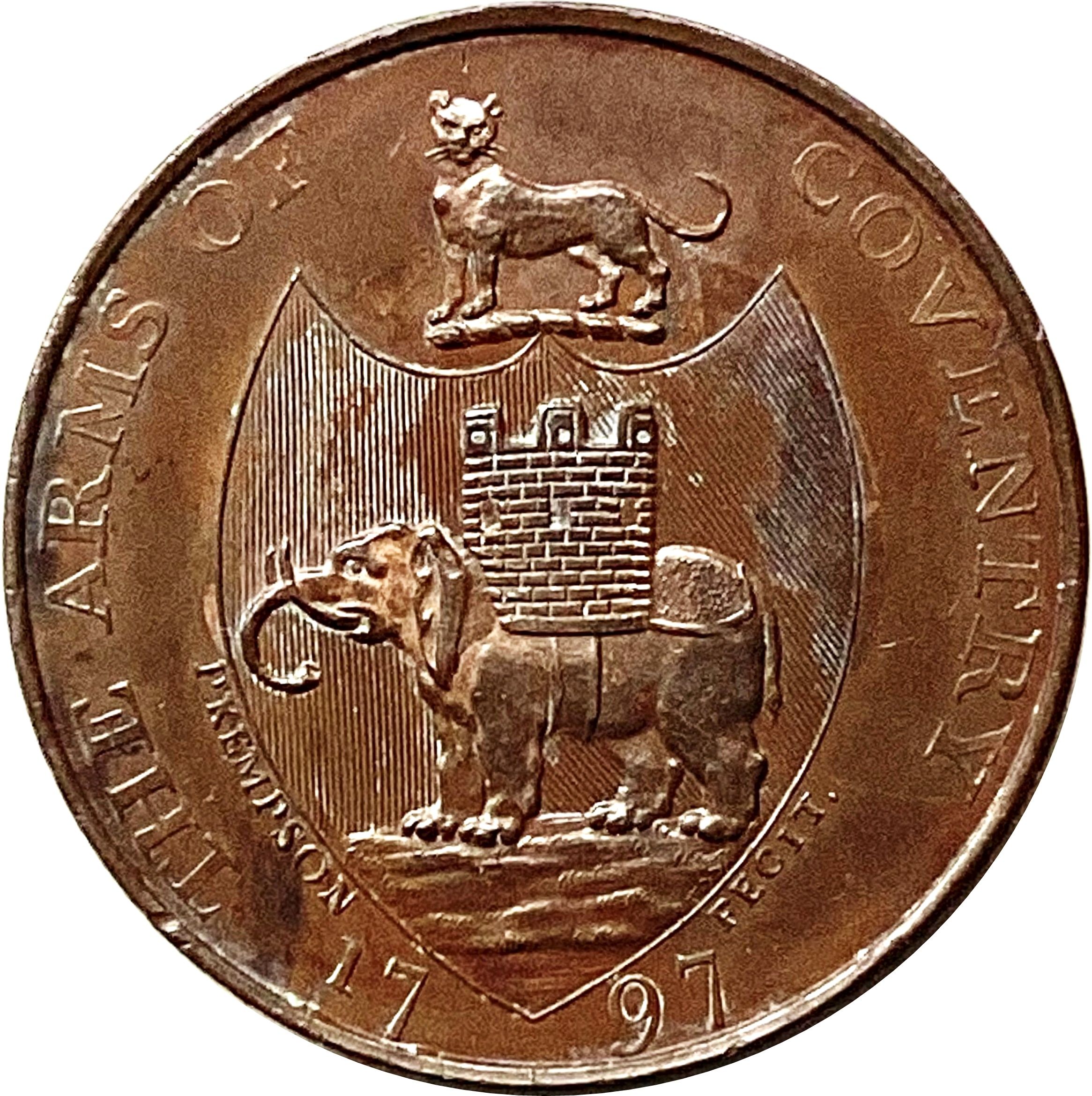 ½ Penny Warwickshire - Coventry / Kempson's reverse