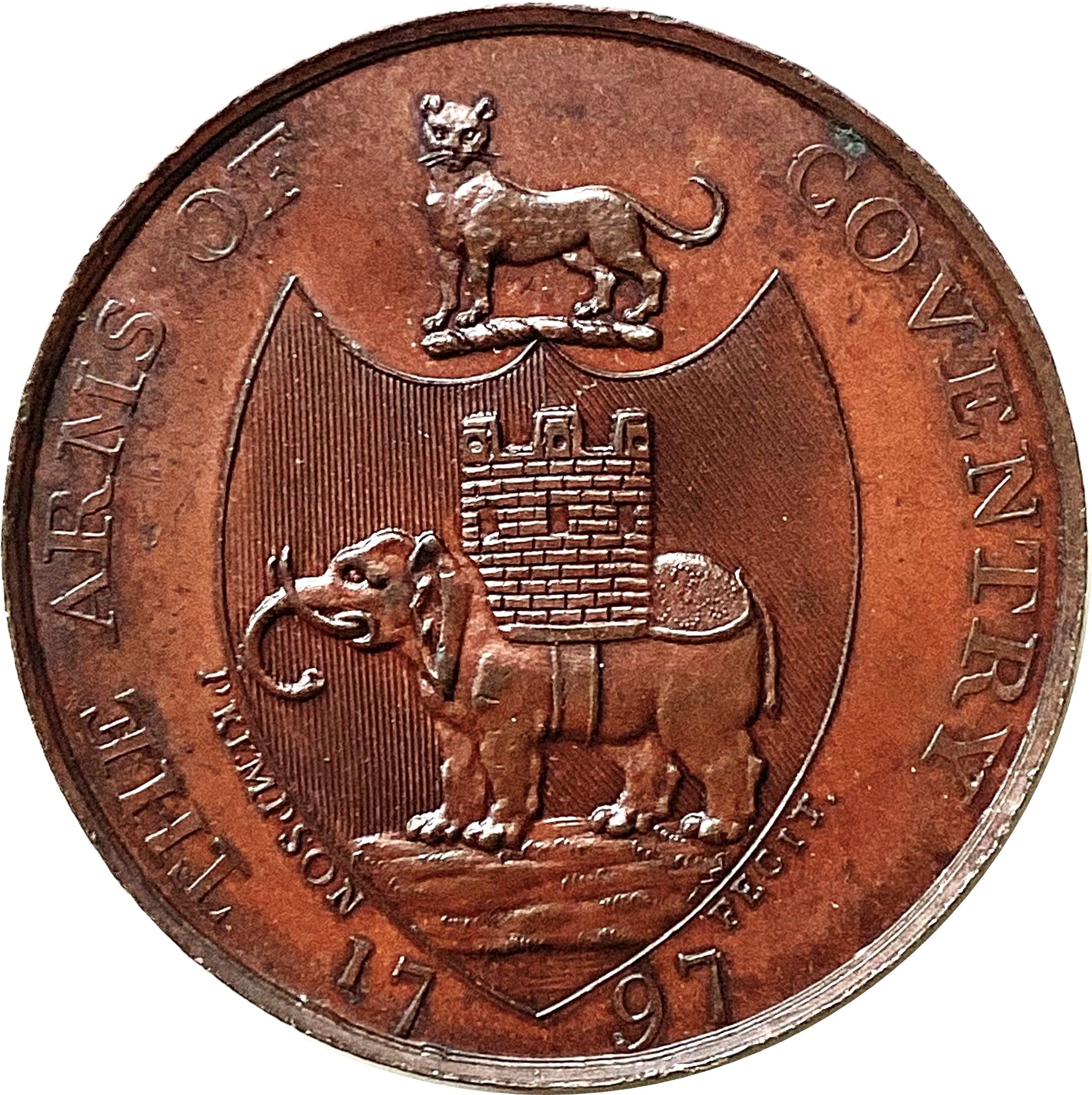 ½ Penny Warwickshire - Coventry / Kempson's reverse