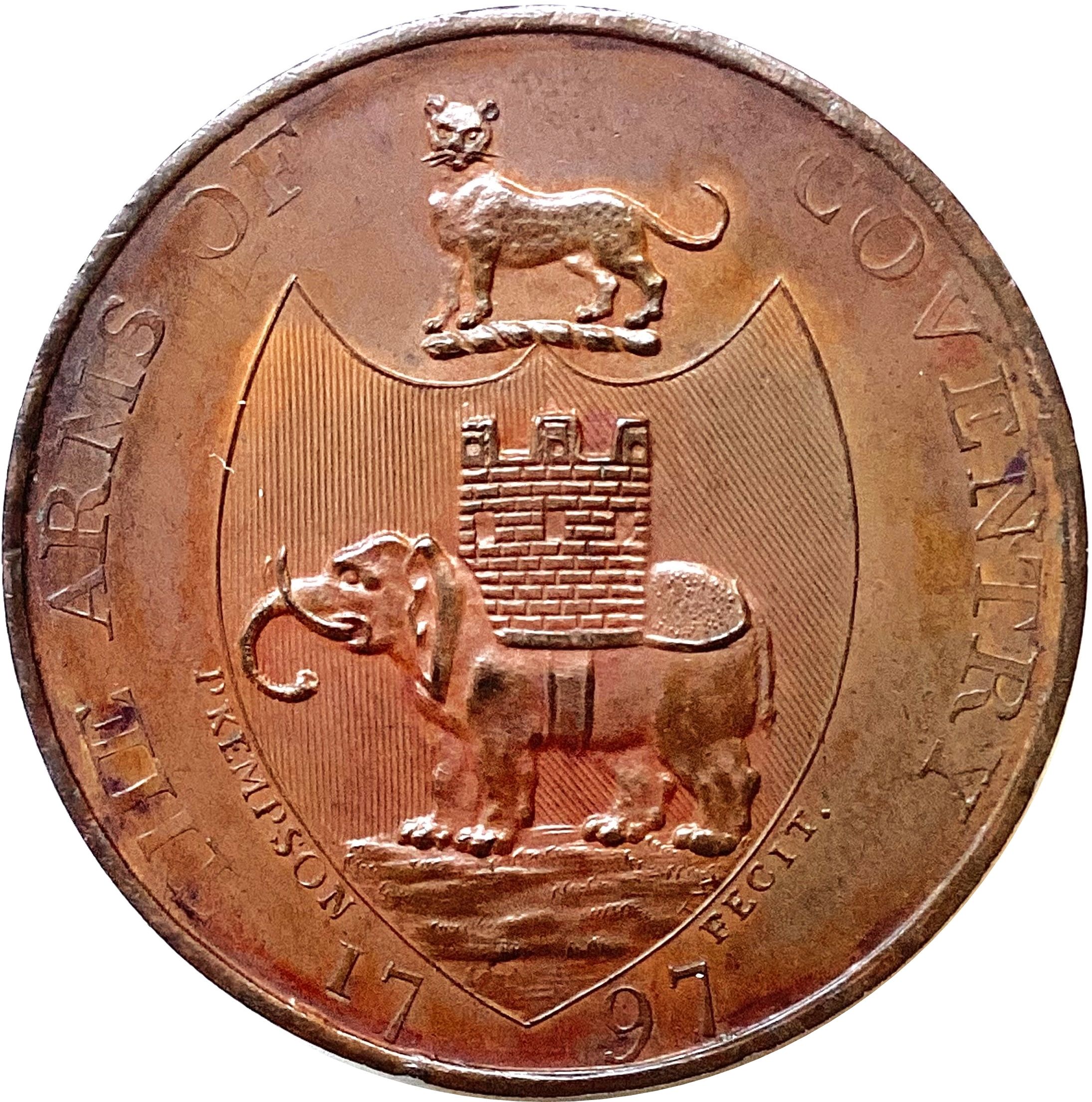 ½ Penny Warwickshire - Coventry / Kempson’s reverse