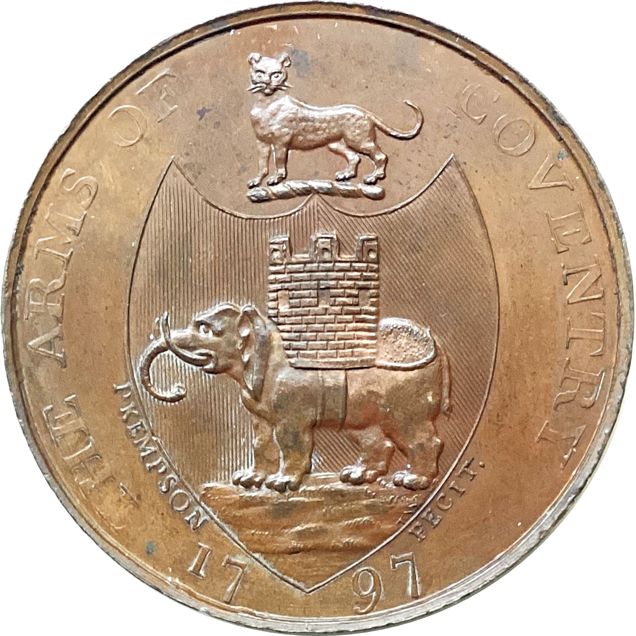 ½ Penny Warwickshire - Coventry / Kempson’s reverse