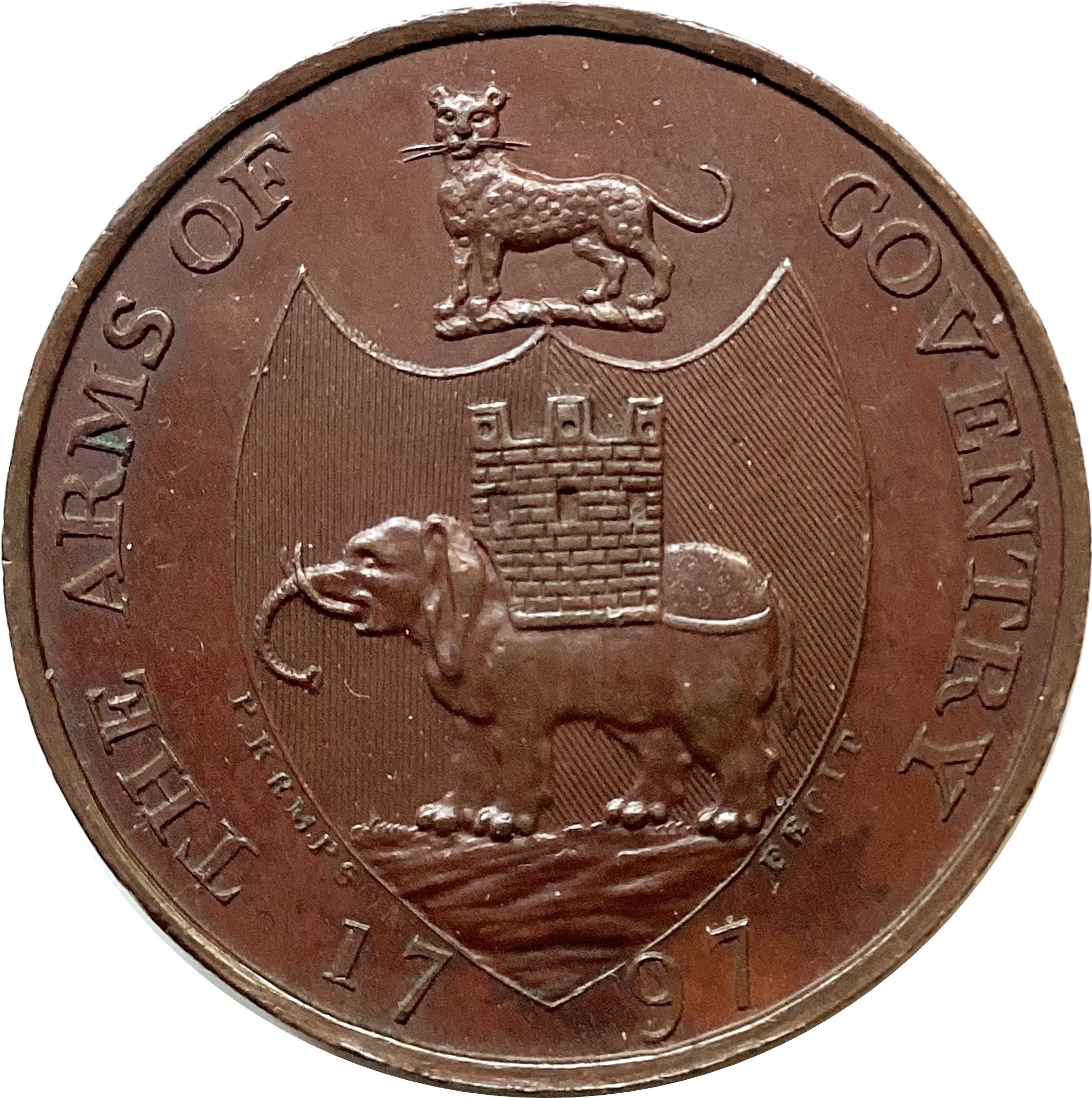 ½ Penny Warwickshire - Coventry / Kempson’s reverse