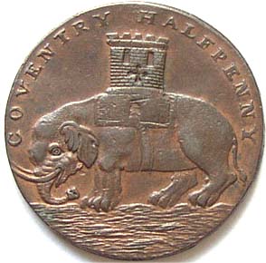 ½ Penny Warwickshire - Coventry / Lady Godiva reverse