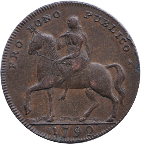 ½ Penny Warwickshire – Coventry / Lady Godiva obverse