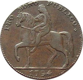 ½ Penny Warwickshire - Coventry / Lady Godiva obverse