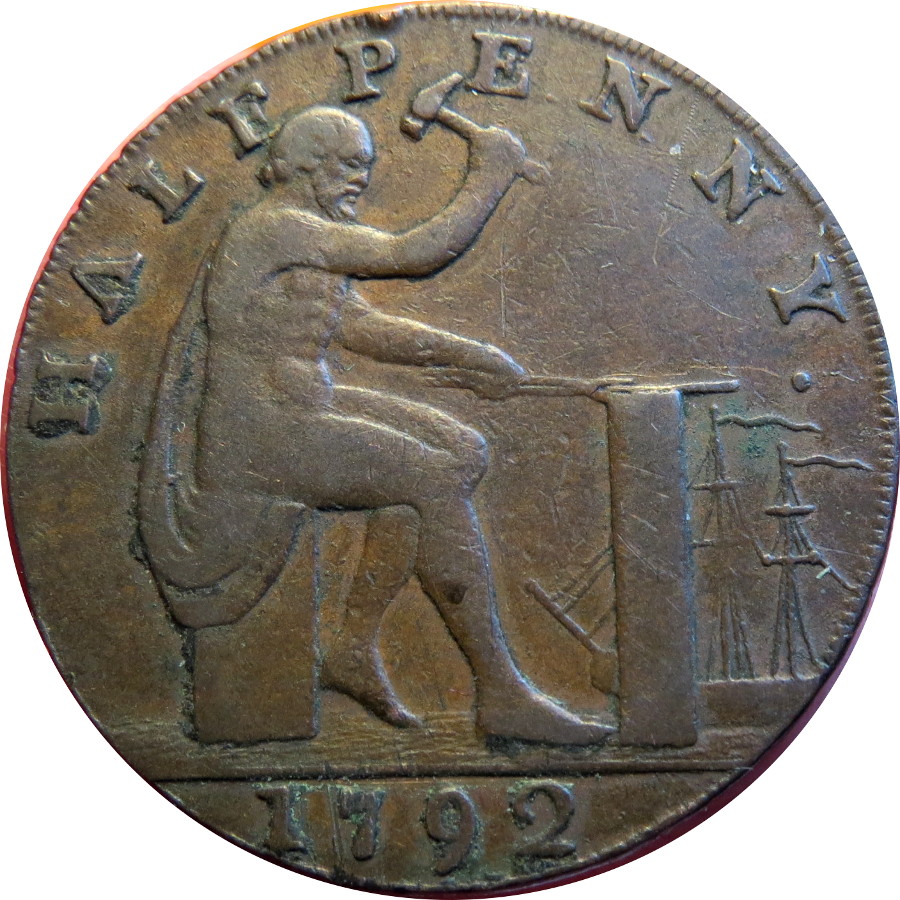 ½ Penny Warwickshire - Shakespeare reverse