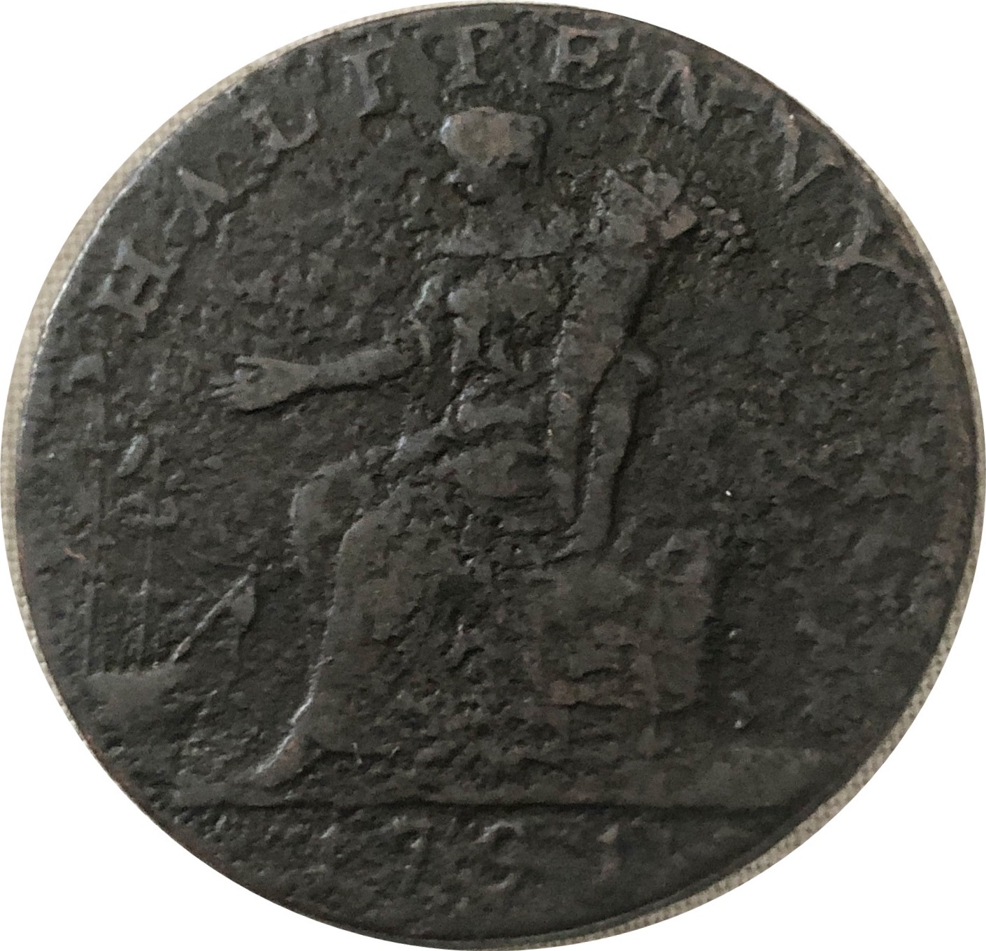 ½ Penny Warwickshire - Shakespeare / Cornucopia reverse