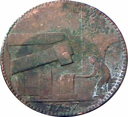 ½ Penny Warwickshire – Wilkinson / Forge reverse