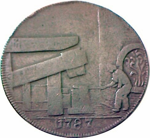 ½ Penny Warwickshire – Wilkinson / Forge reverse