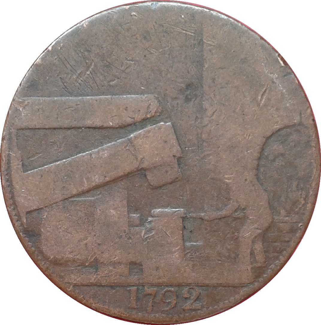 ½ Penny Warwickshire - Wilkinson / Forge reverse