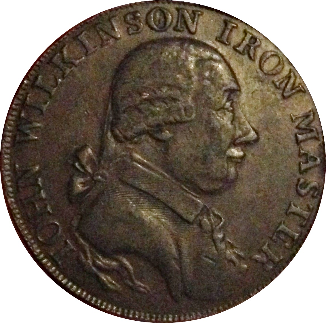 ½ Penny Warwickshire - Wilkinson / Harp obverse