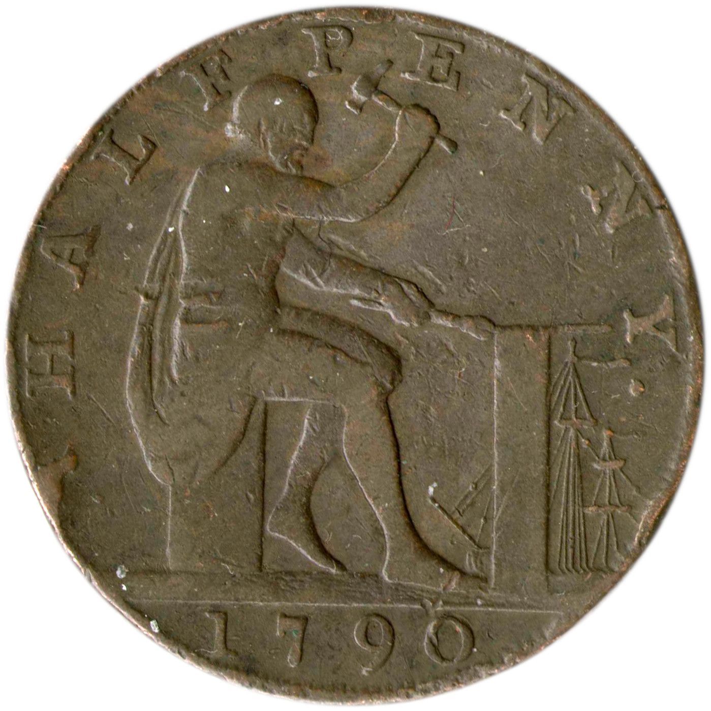 ½ Penny Warwickshire - Wilkinson / Vulcan reverse