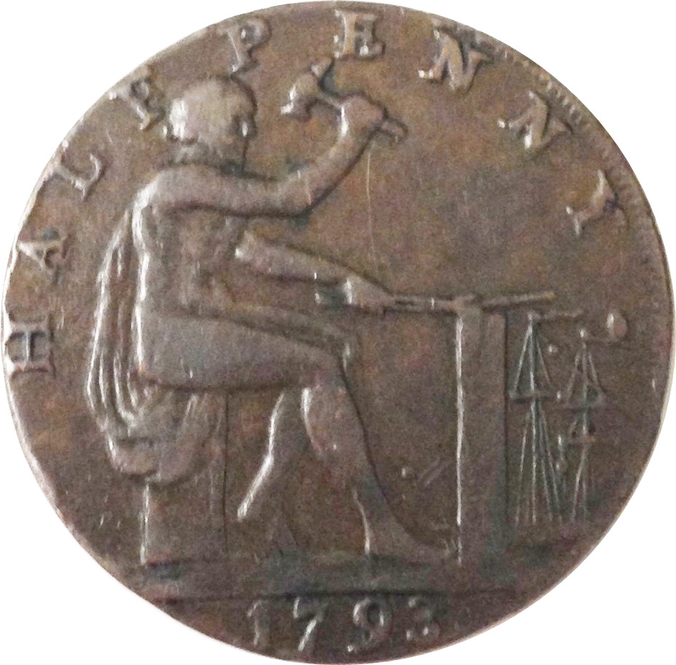 ½ Penny Warwickshire - Wilkinson / Vulcan reverse