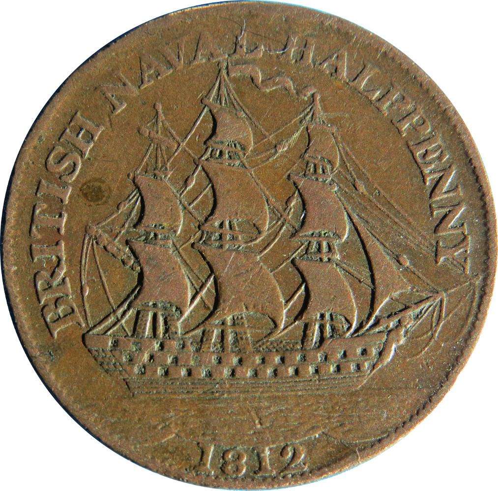 ½ Penny Yorkshire - British Naval reverse