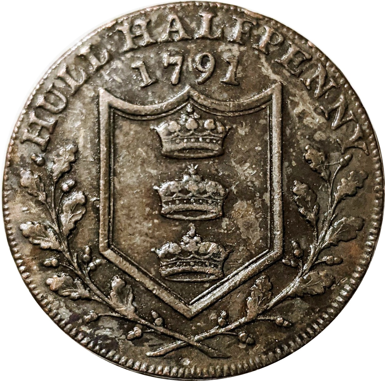 ½ Penny Yorkshire – Hull / J. Garton reverse