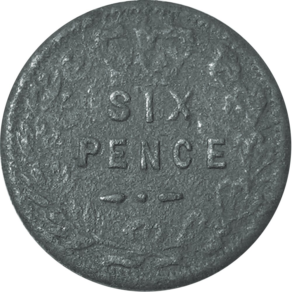 Model 6 Pence - Victoria Old Head reverse