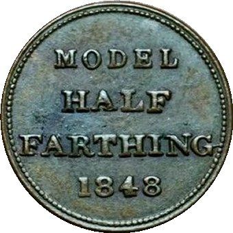 Model Half Farthing Jubilee Bust reverse