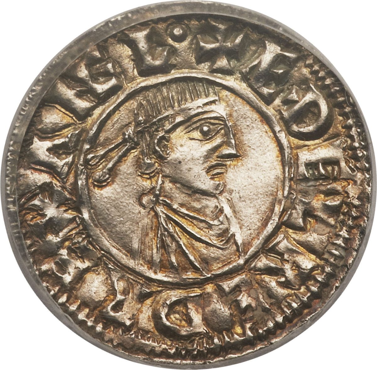 Penny - Æthelred II 1st Hand type; bust right obverse