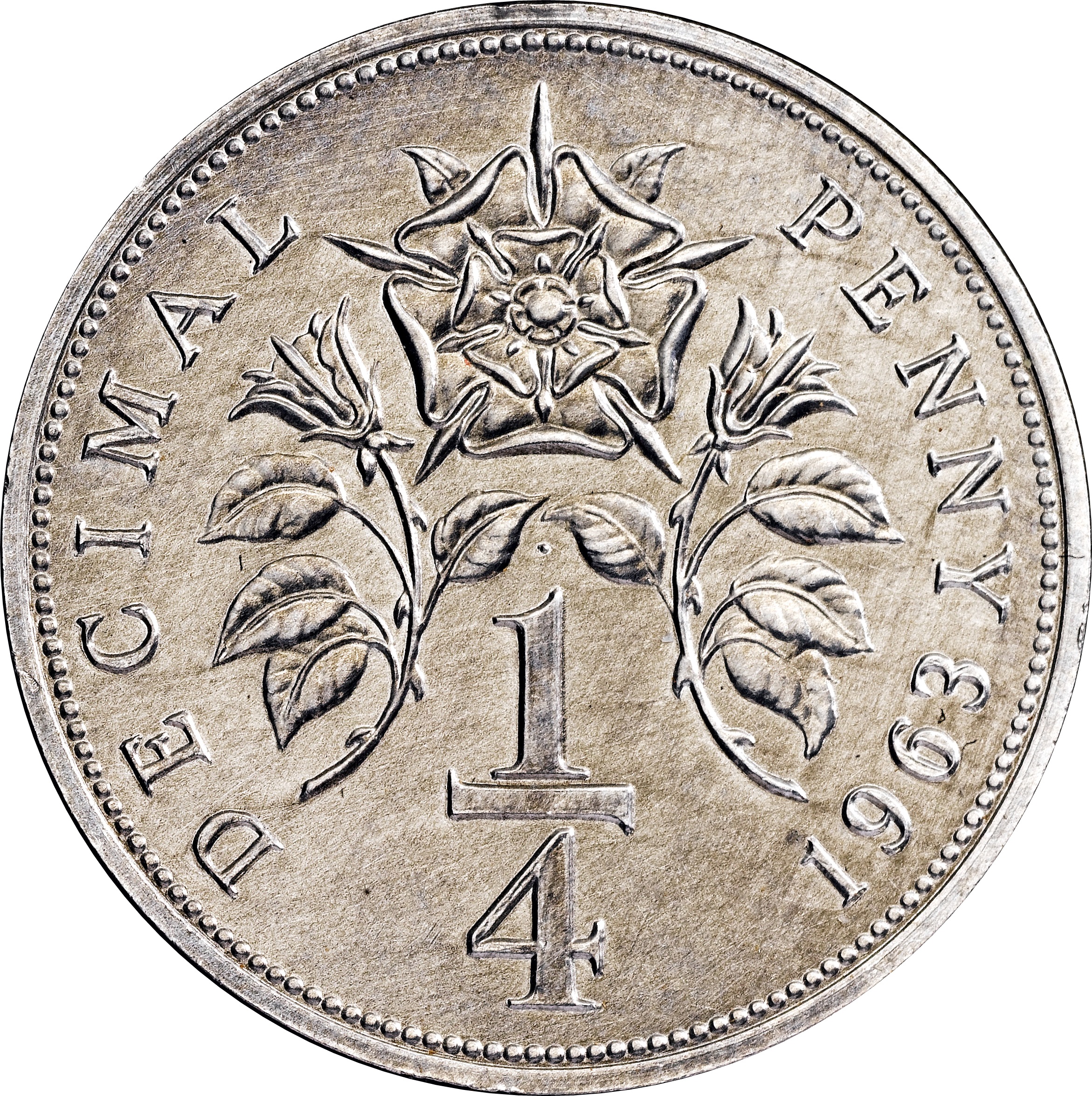 ¼ Decimal Penny Uniface Pattern obverse