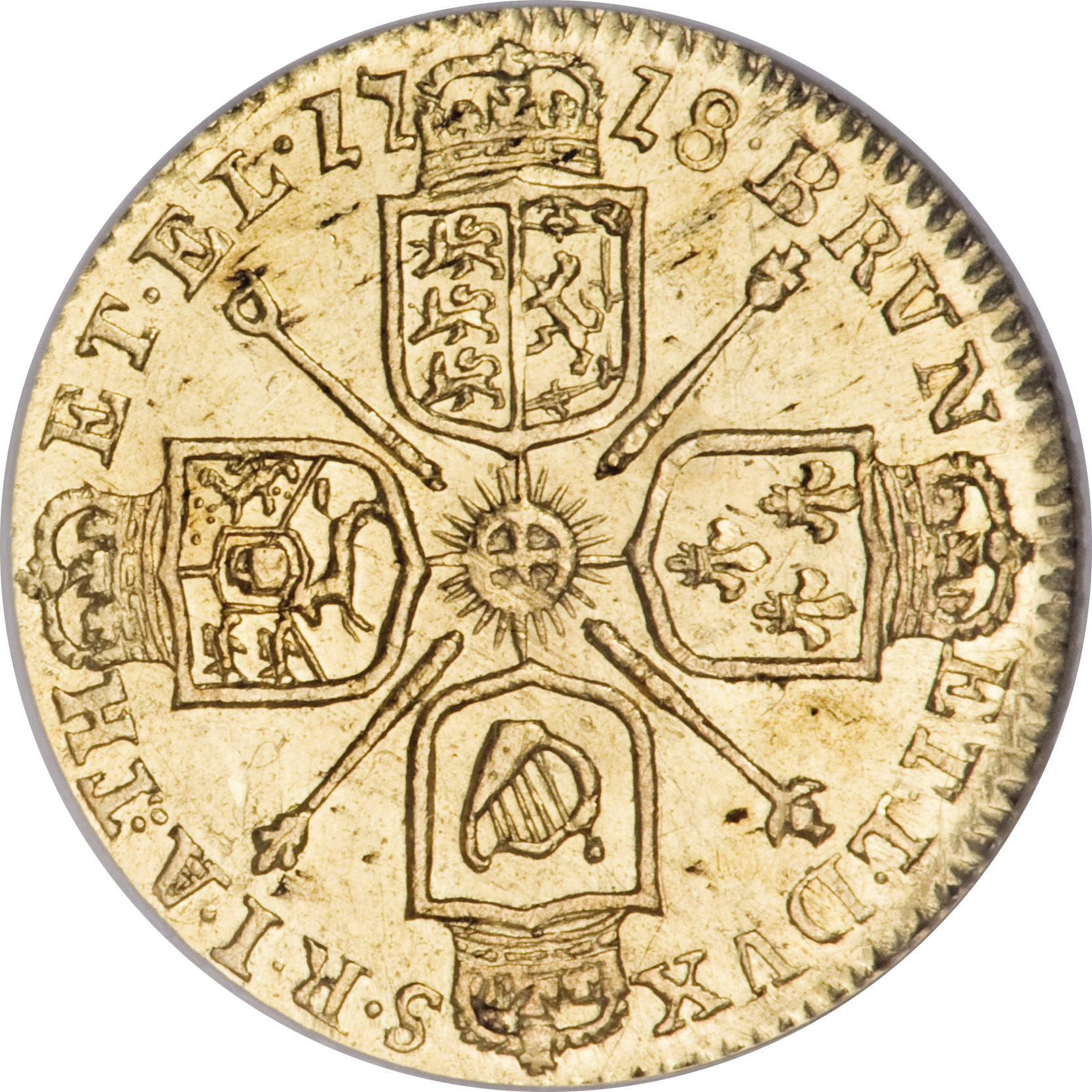 ¼ Guinea - George I reverse