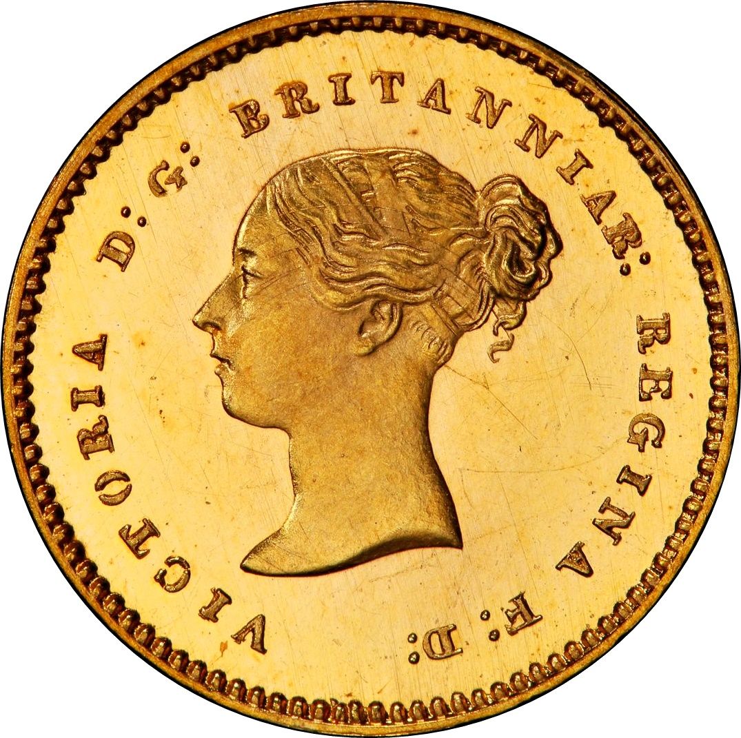 ¼ Sovereign - Victoria Young head; Pattern obverse