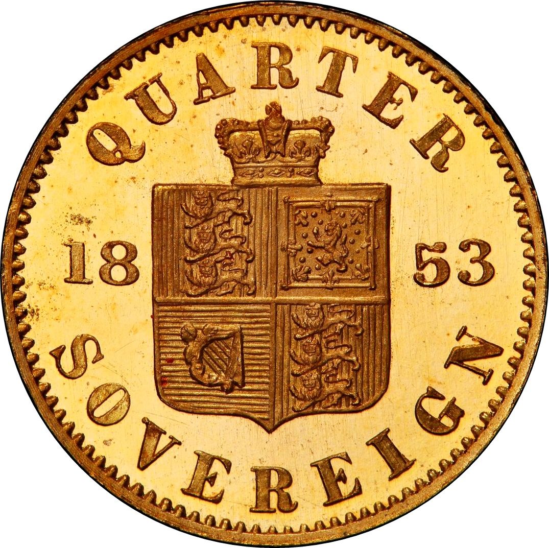 ¼ Sovereign - Victoria Young head; Pattern