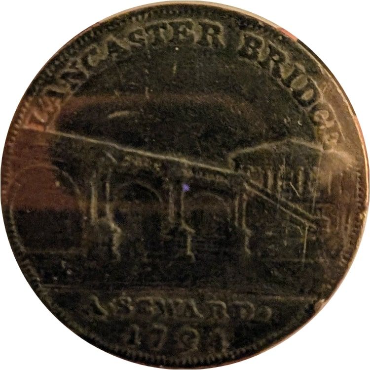 Token - 1 Penny Lancashire Lancaster reverse