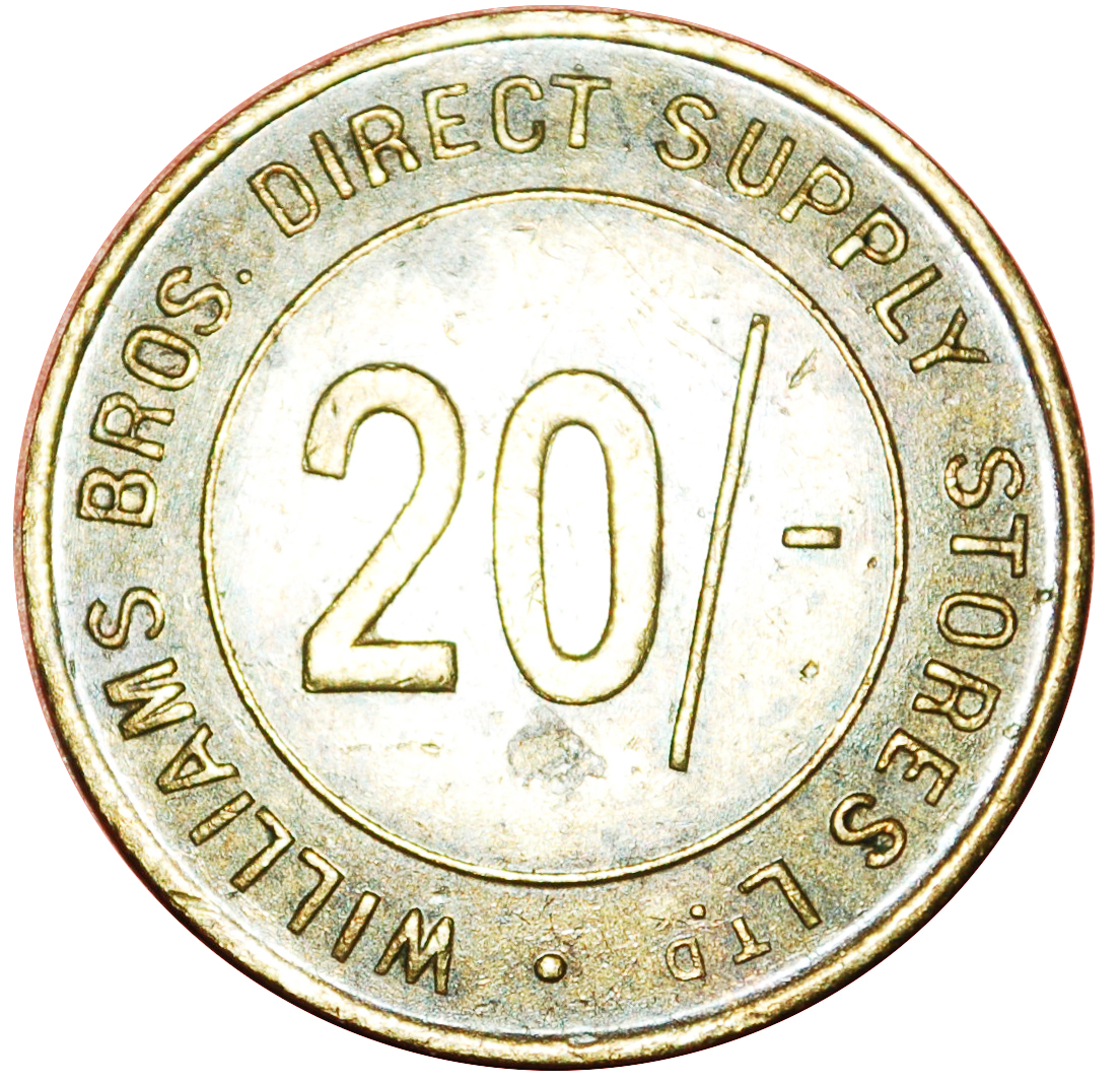 Token - 20 Shillings - Williams Bros. Direct Supply Stores Ltd reverse