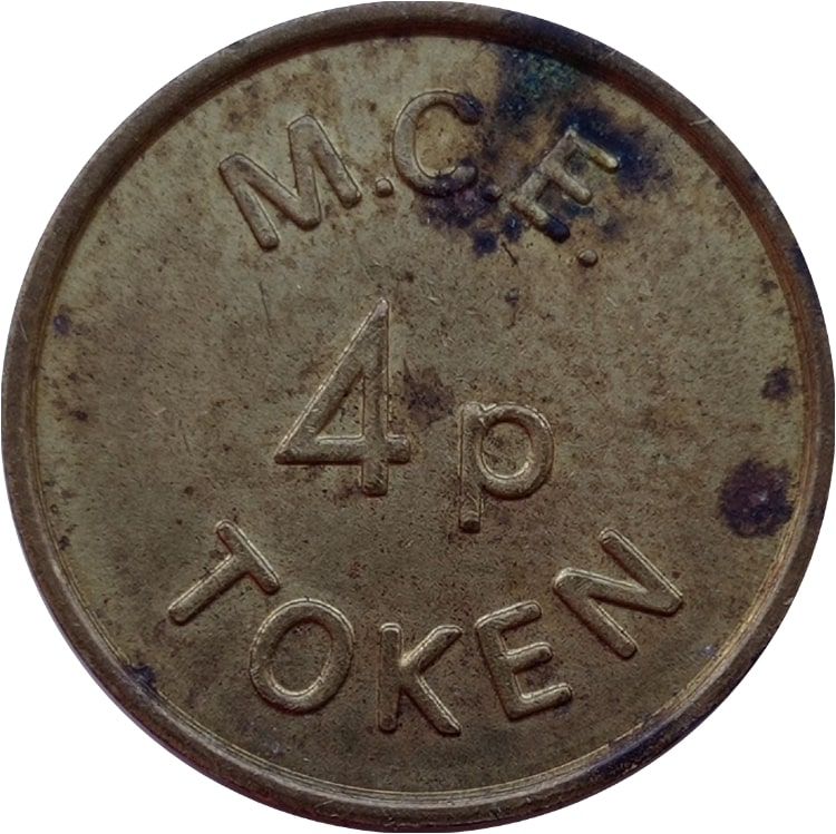 Token - 4 Pence - M.C.E. reverse