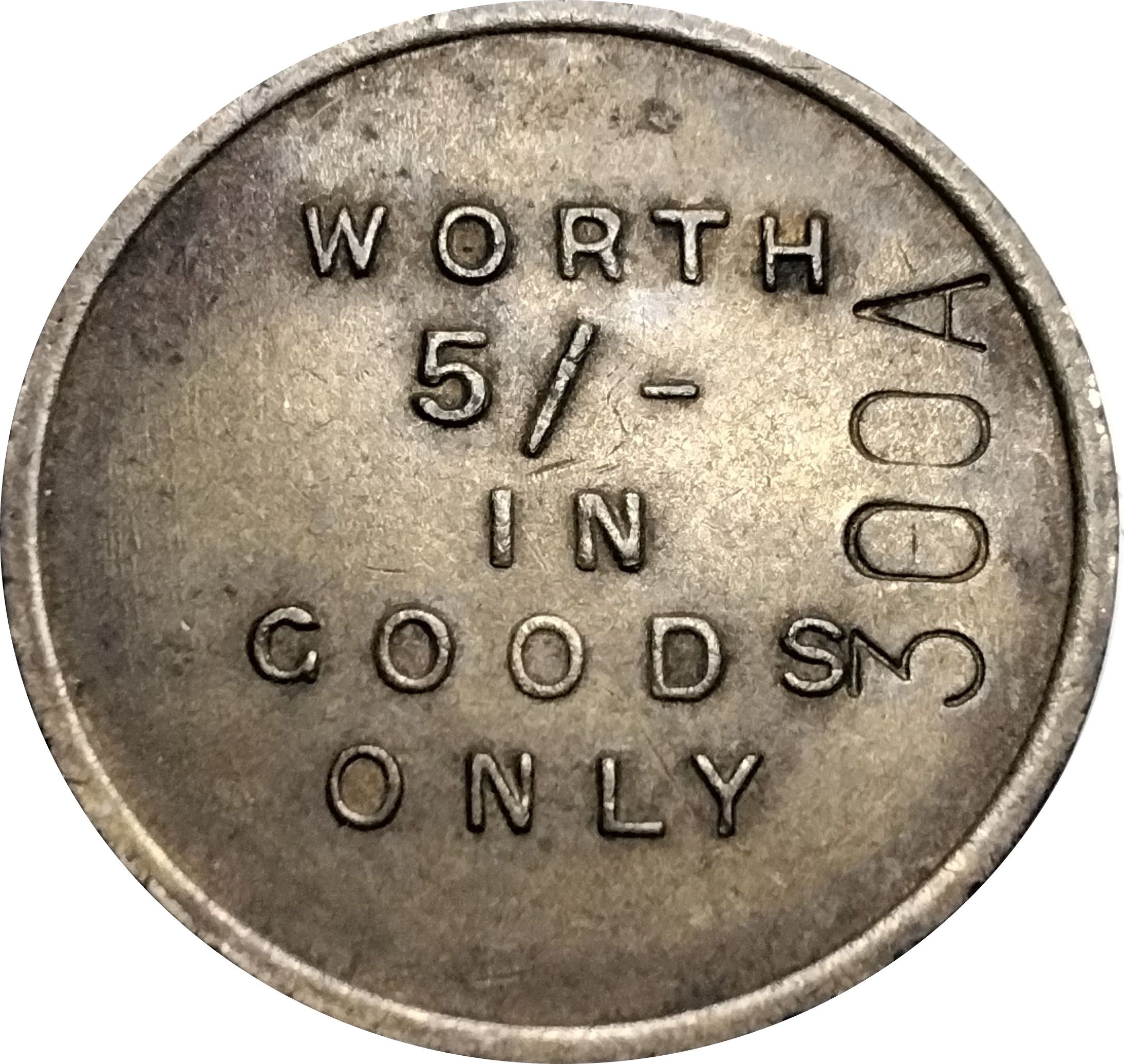 Token - 5 Shillings Long Life reverse
