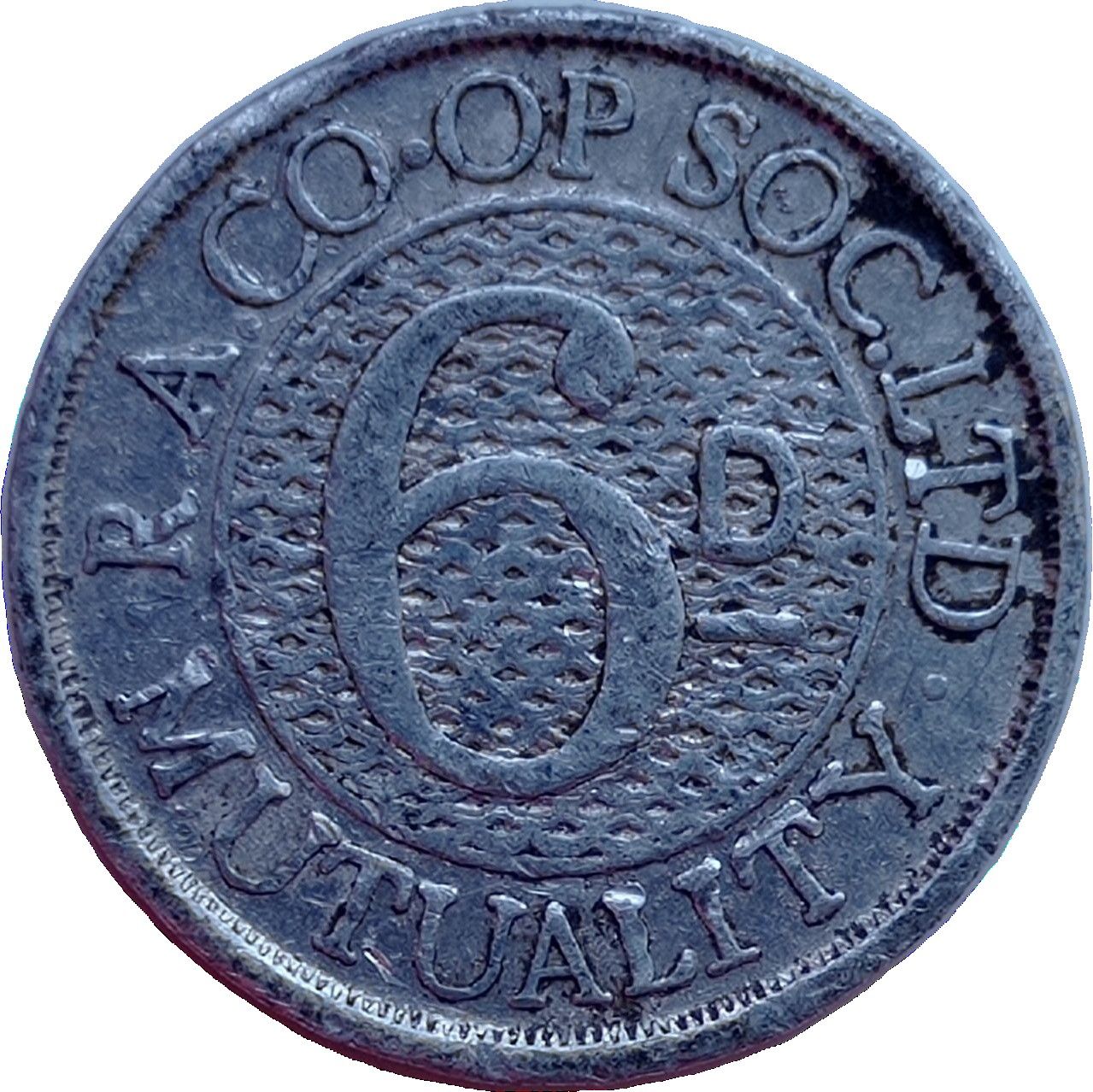 Token - 6 Pence Mutuality reverse