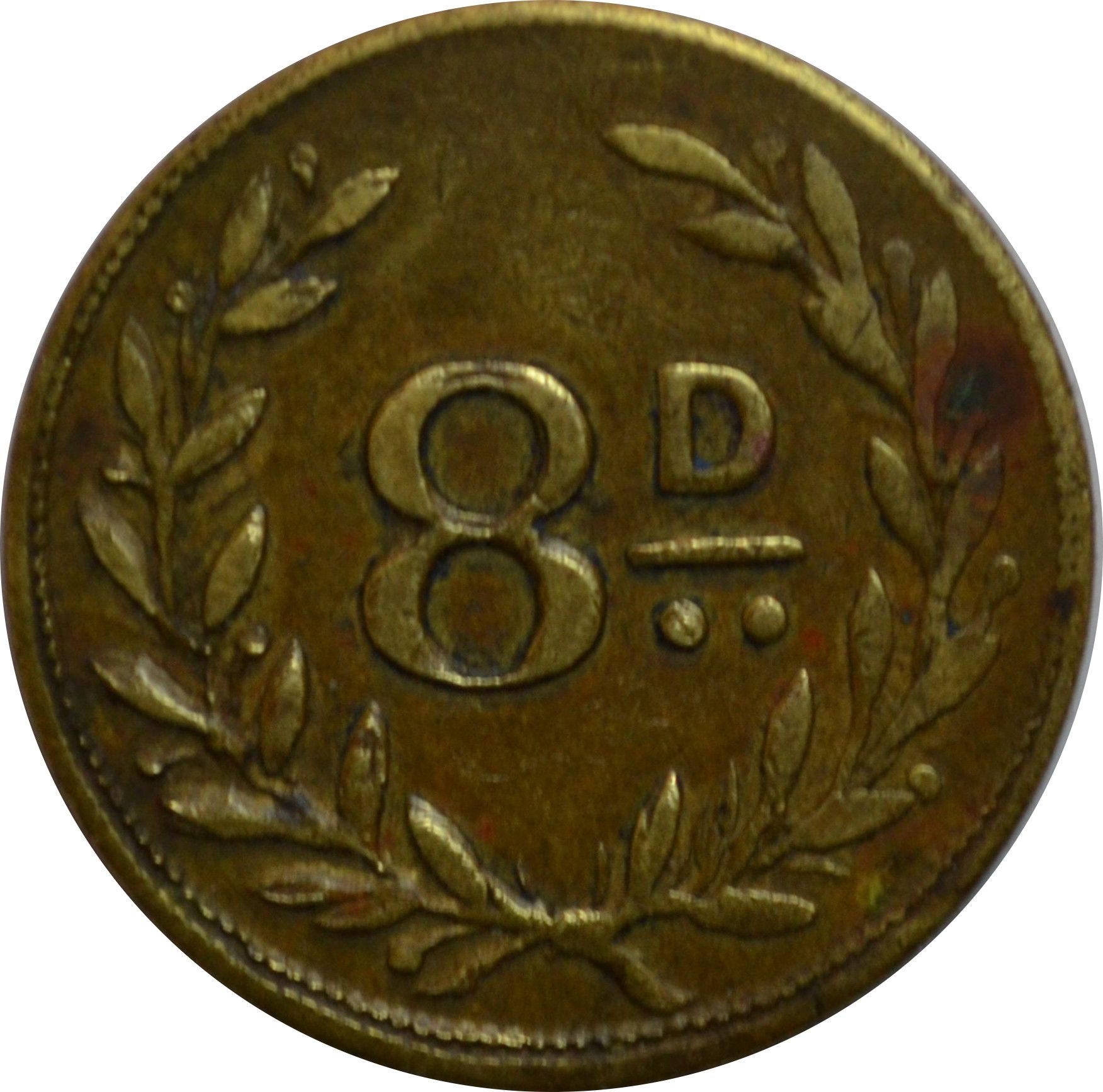 Token - 8 Pence obverse