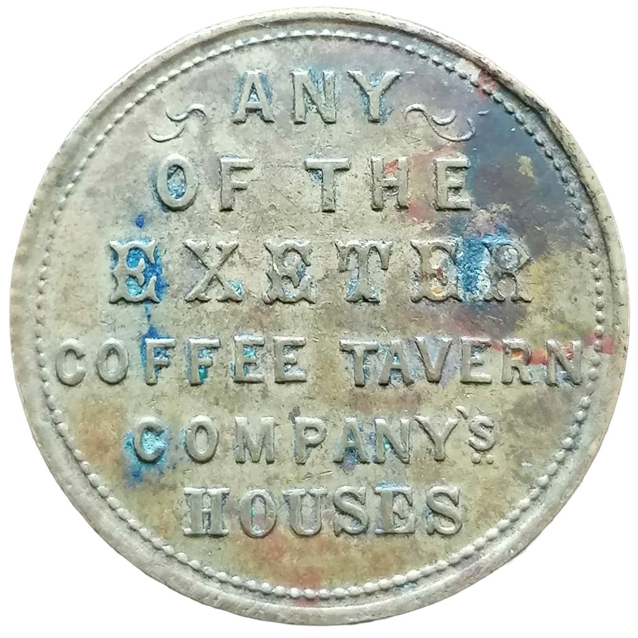 Token - One Penny Exeter Coffee Tavern reverse
