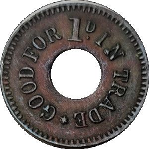 W. Smith, Good for 1d. in trade obverse
