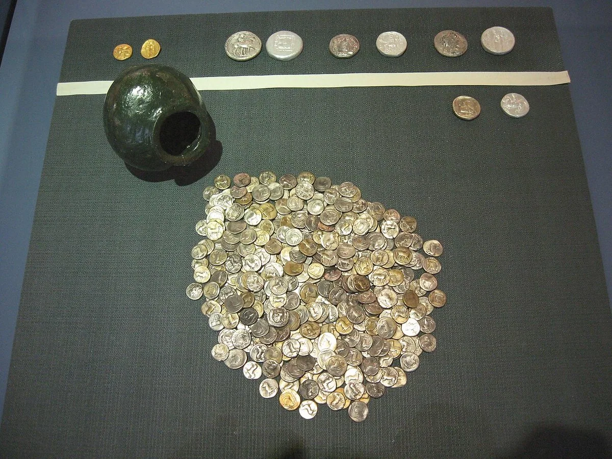 Pile of coins from a hoard