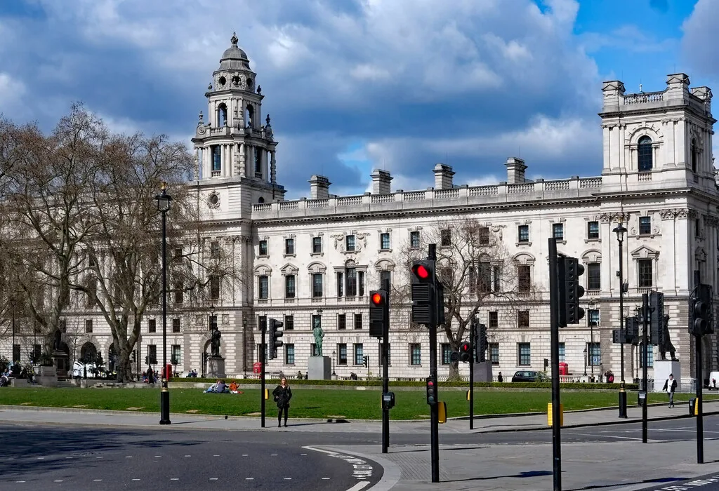 HM Treasury building, Westminster HM Treasury building on Parliament Square, Westminster