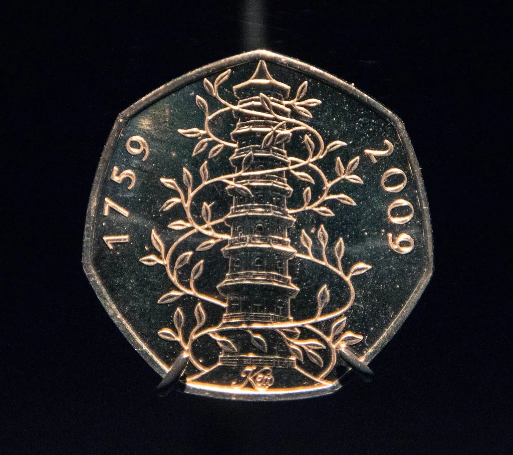 Kew Gardens 50 pence coin Kew Gardens 50 pence coin